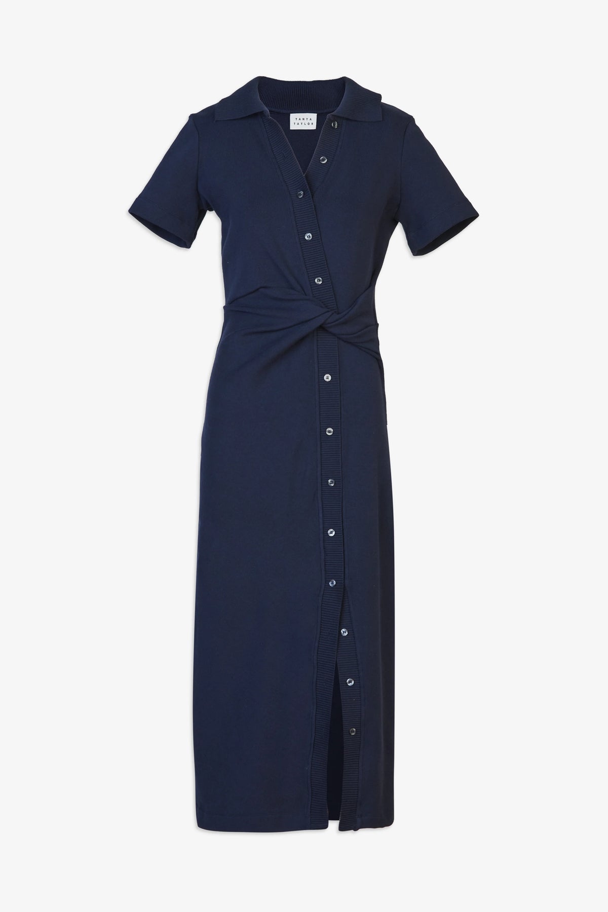 tanya taylor short sleeve ellicot dress maritime blue