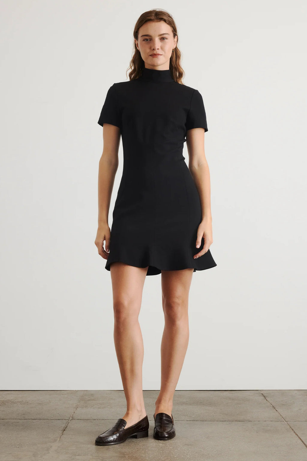 short turtleneck dress Tanya Taylor | Short Thea Dress | Black Turtleneck Midi Dress