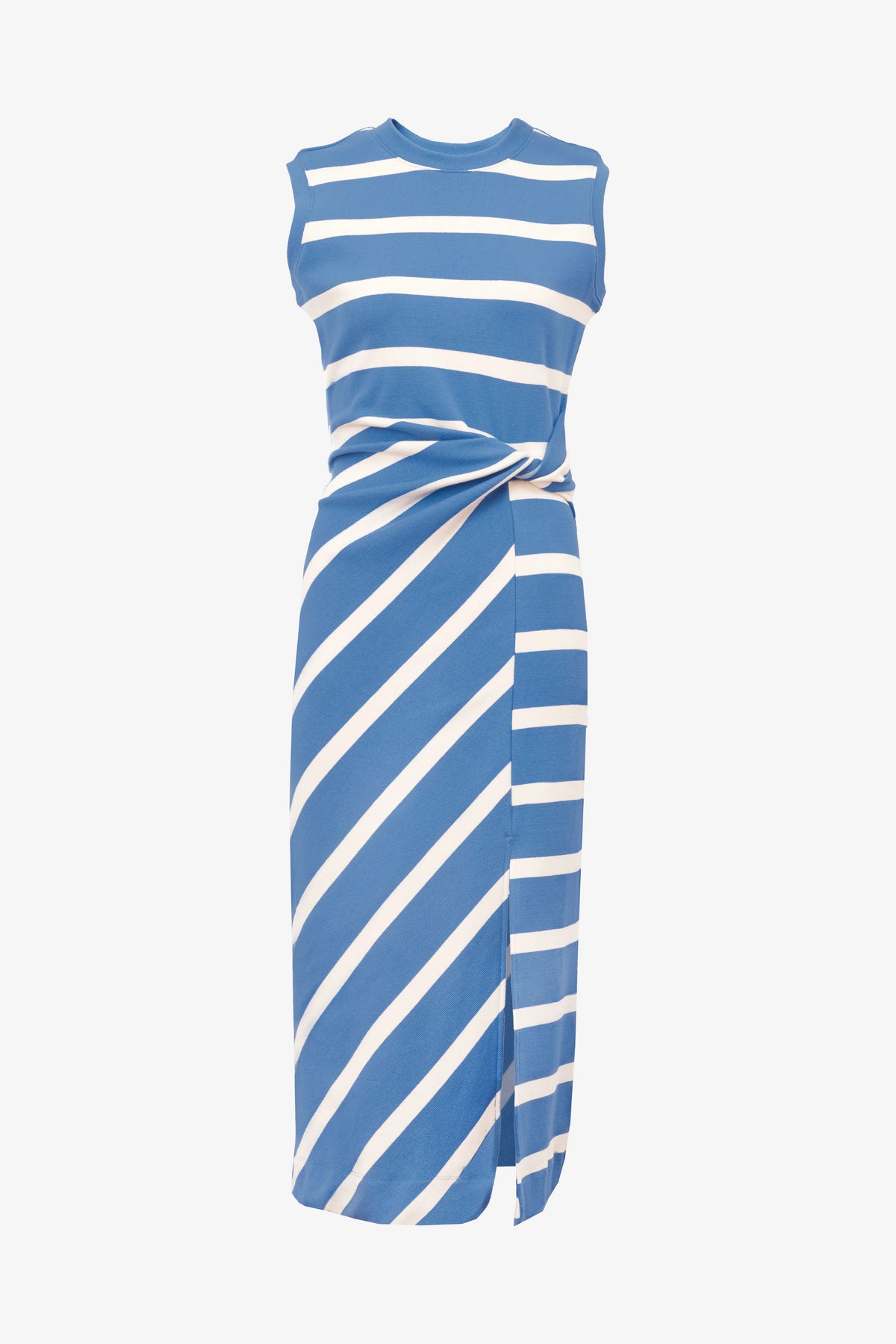 tanya taylor sleeveless cody dress french blue cream