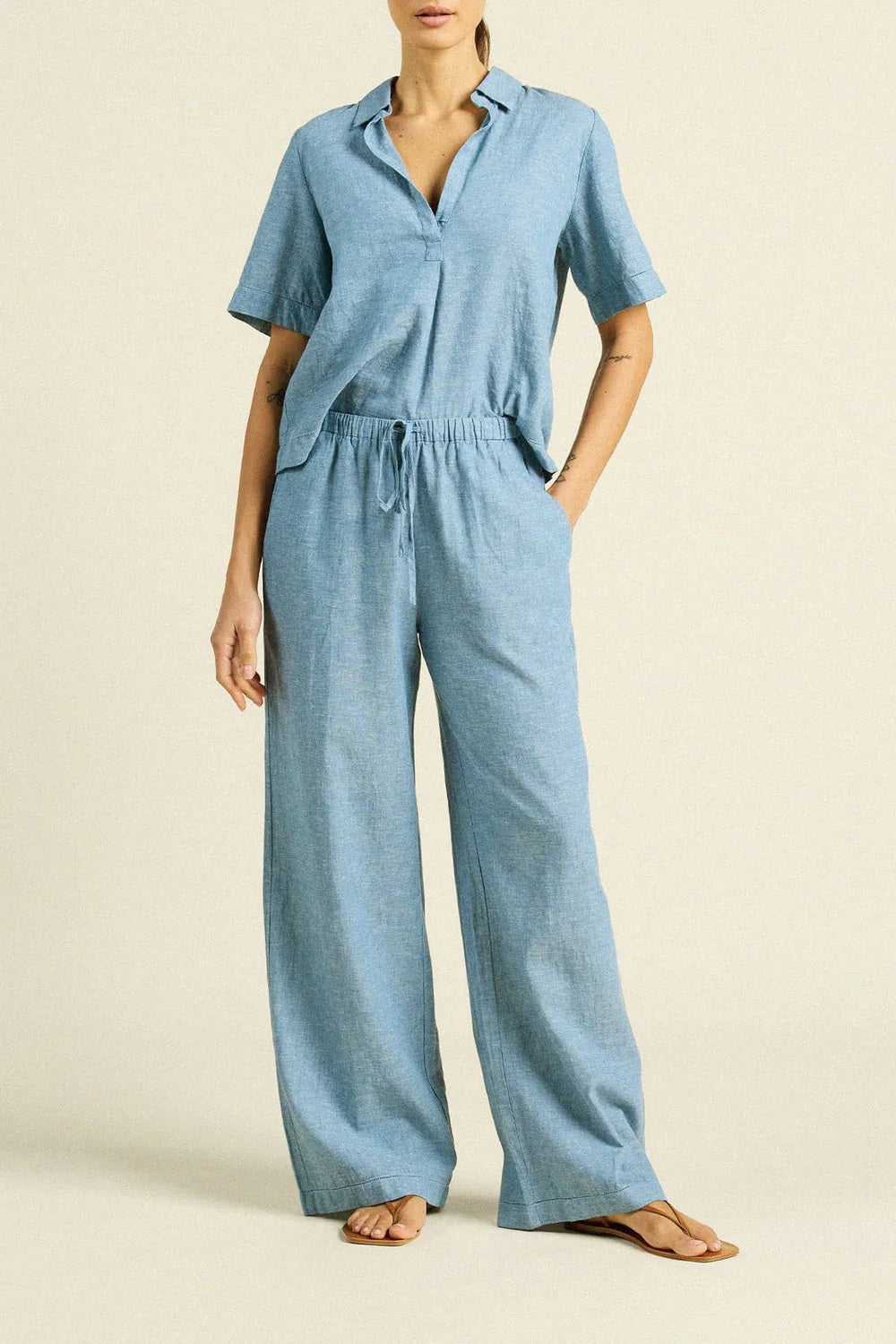 trovata cora shirt vintage indigo