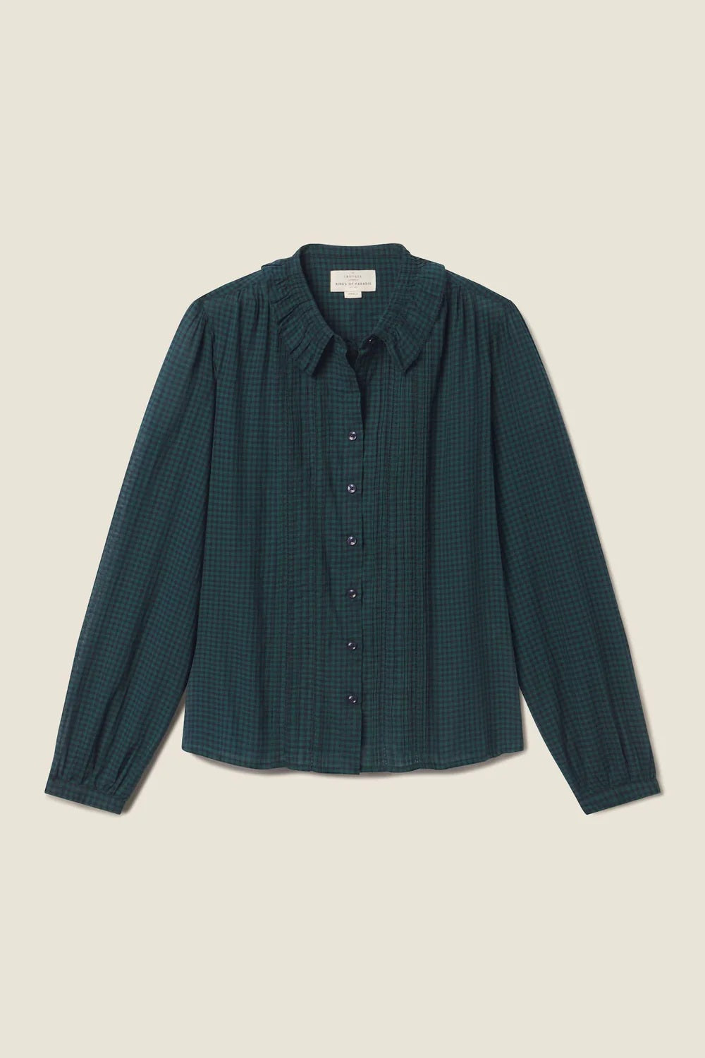 trovata alise blouse sea pine check