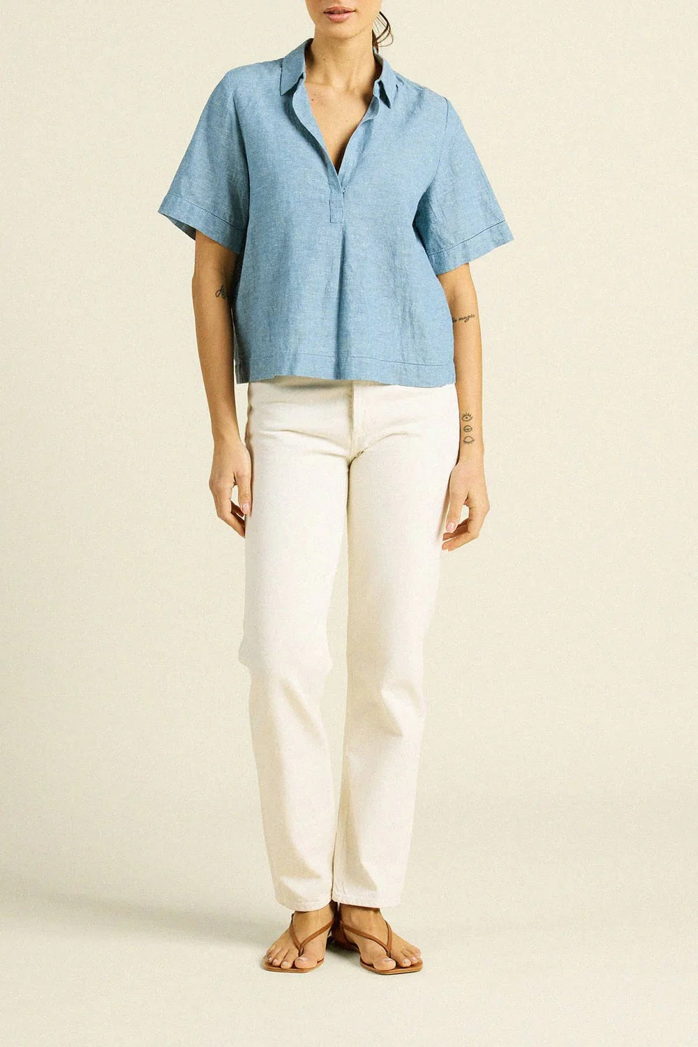 trovata cora shirt vintage indigo