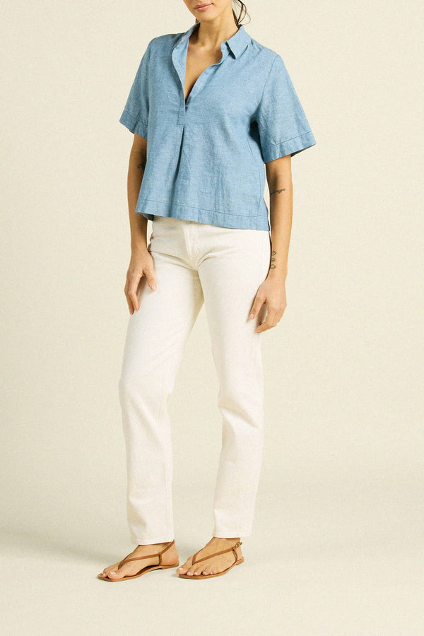 trovata cora shirt vintage indigo