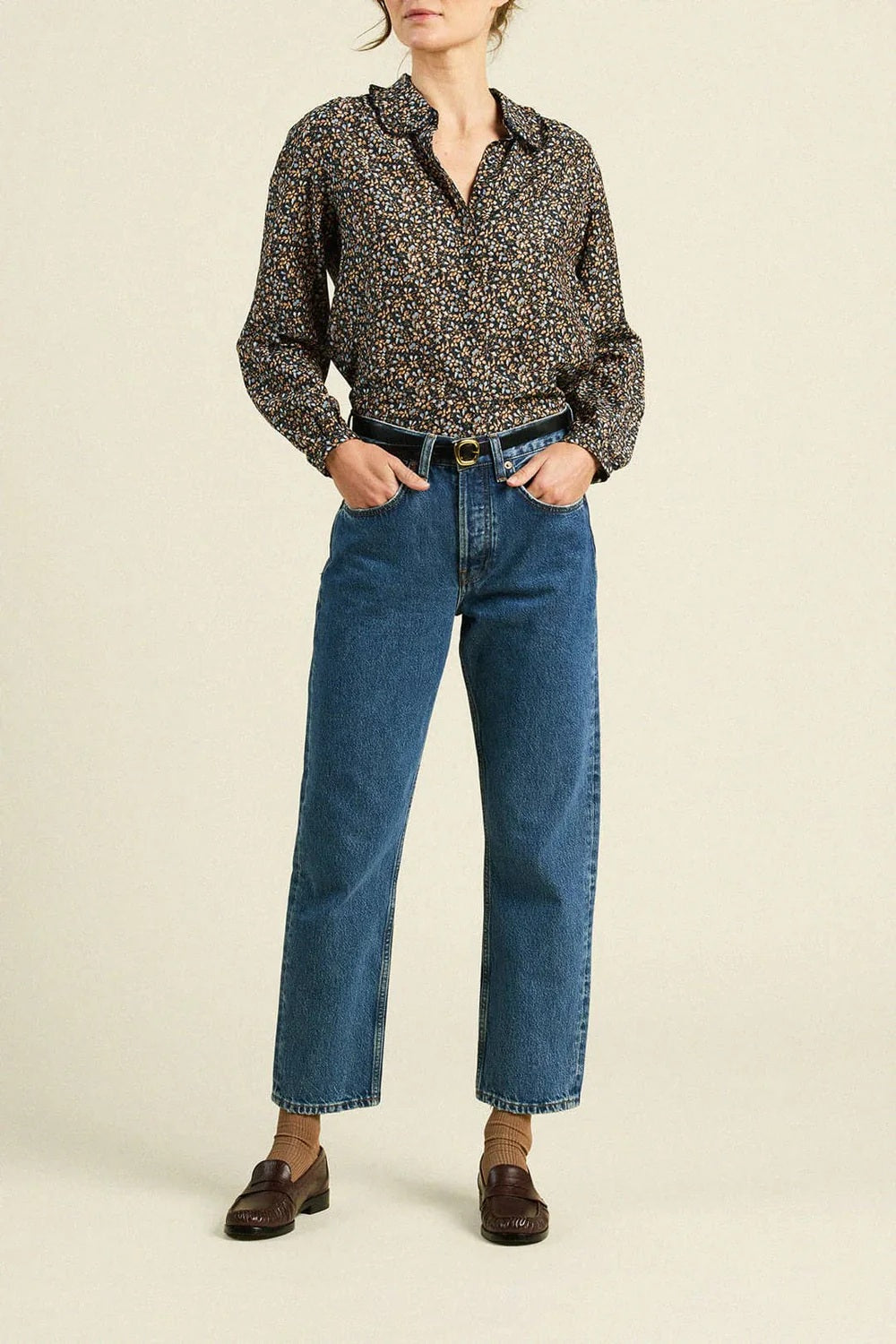 trovata kinsley blouse nightshadow ditsy