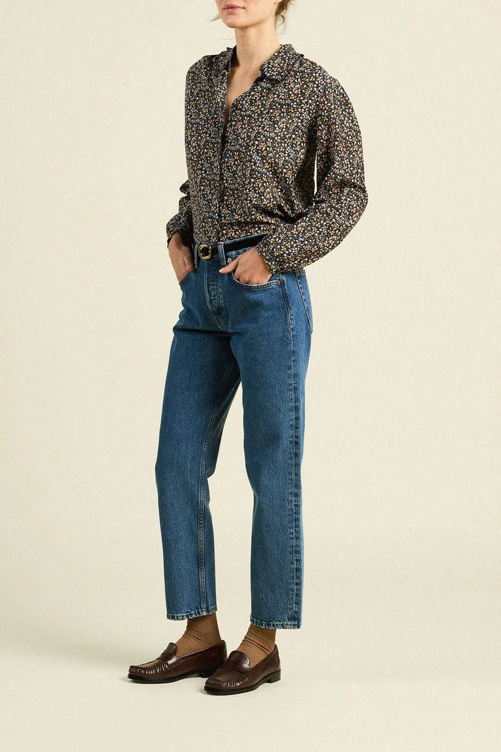 trovata kinsley blouse nightshadow ditsy