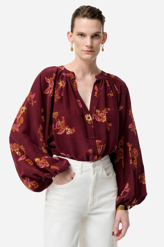 vanessa bruno edme blouse burgundy