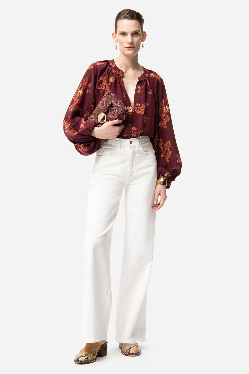 vanessa bruno edme blouse burgundy