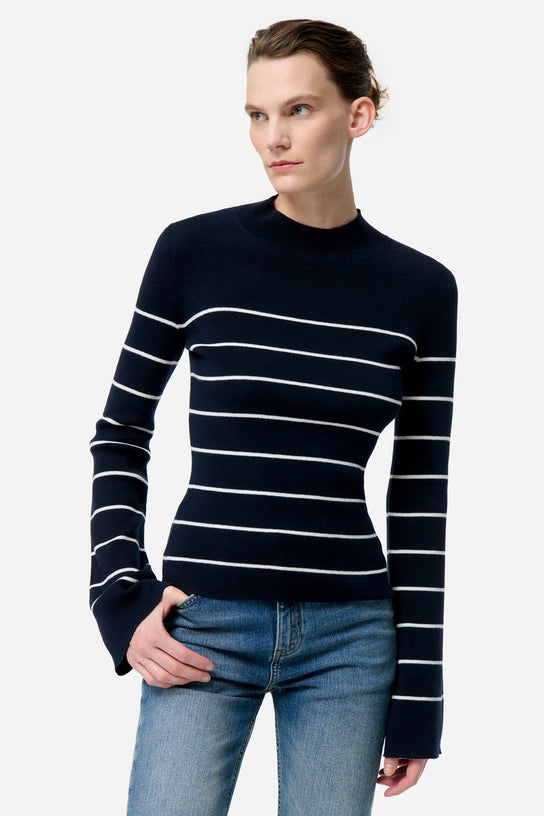 vanessa bruno francesca sweater ecru navy