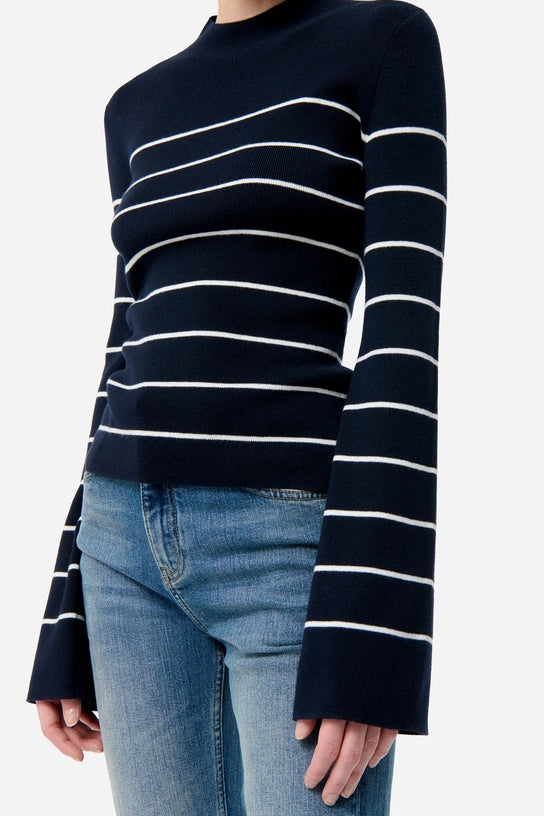 vanessa bruno francesca sweater ecru navy