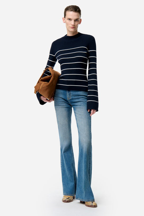 vanessa bruno francesca sweater ecru navy