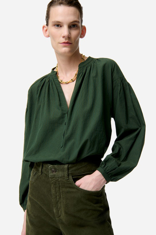 vanessa bruno nipoa blouse dark green
