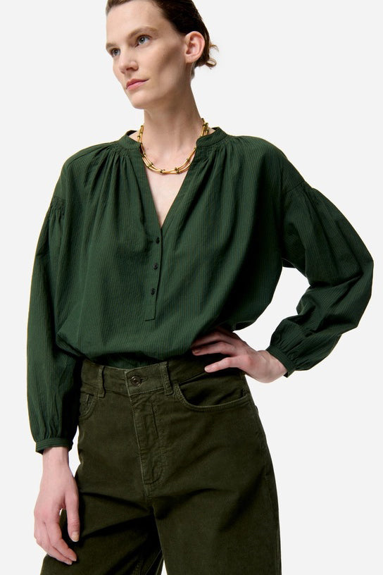 vanessa bruno nipoa blouse dark green