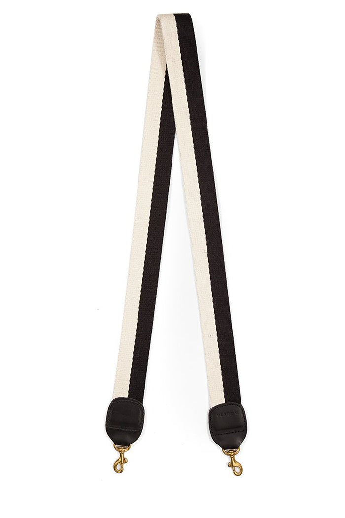 clare v. crossbody strap black white cotton