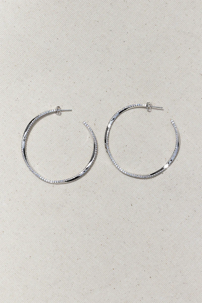 native gem twisted hoops sterling silver