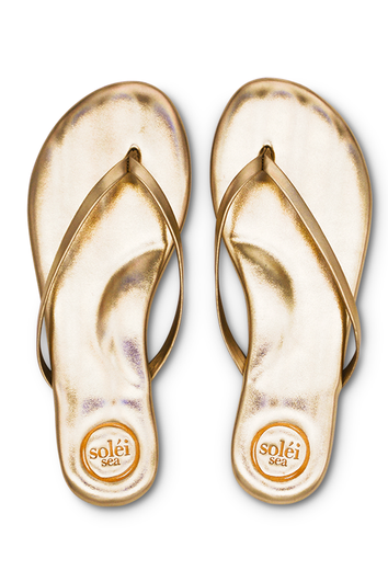 solei sea indie sandal metallic gold