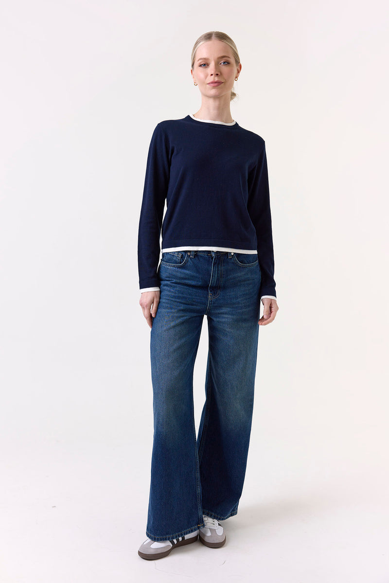 wispr by brodie double contrast crew navy
