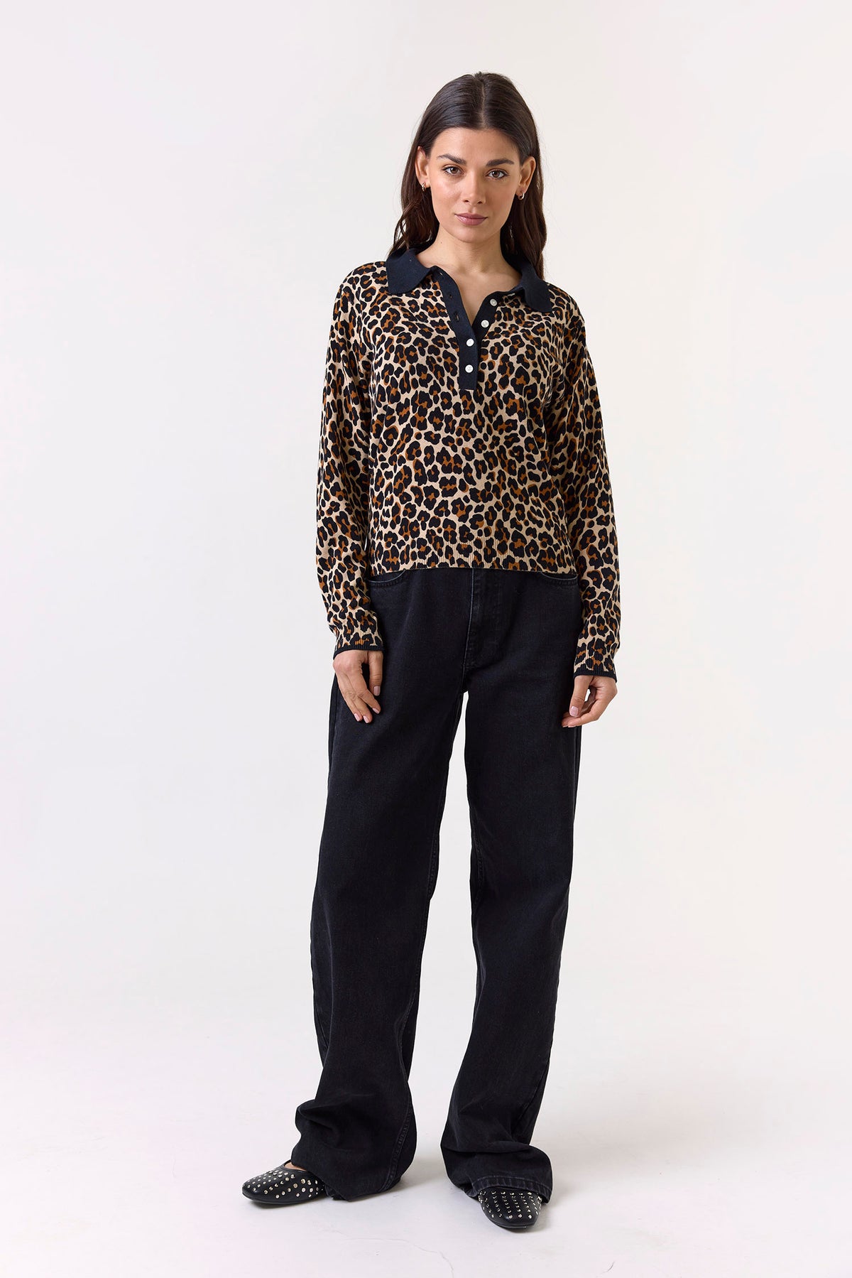wispr by brodie leopard polo camel black