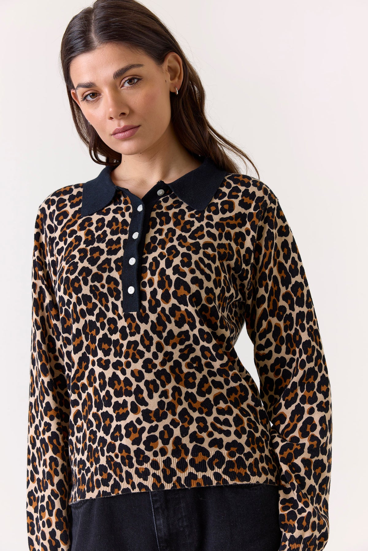 wispr by brodie leopard polo camel black
