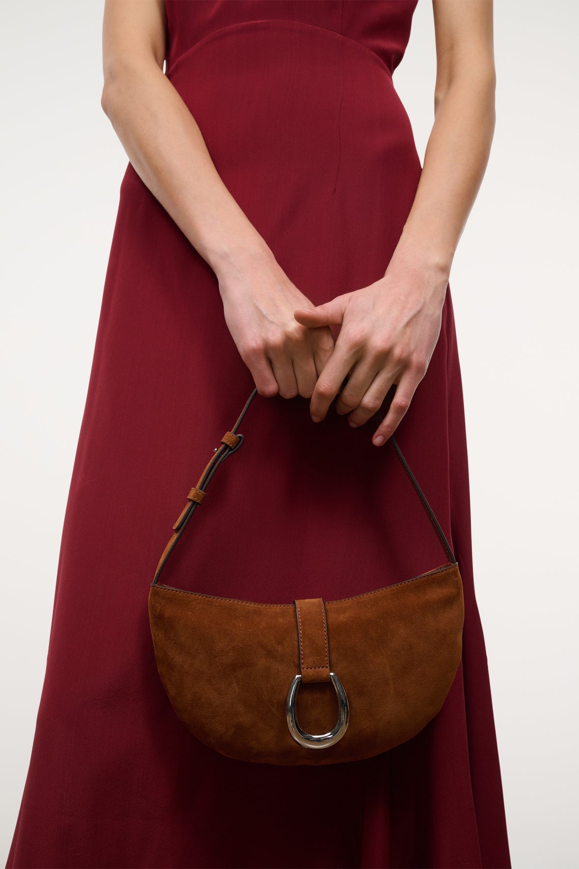 staud harlow crescent shoulder bag tabac