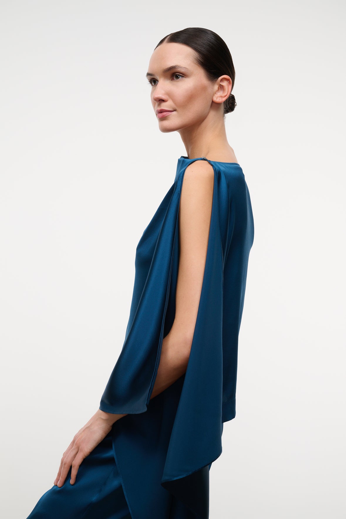 staud sabina silk top harbor
