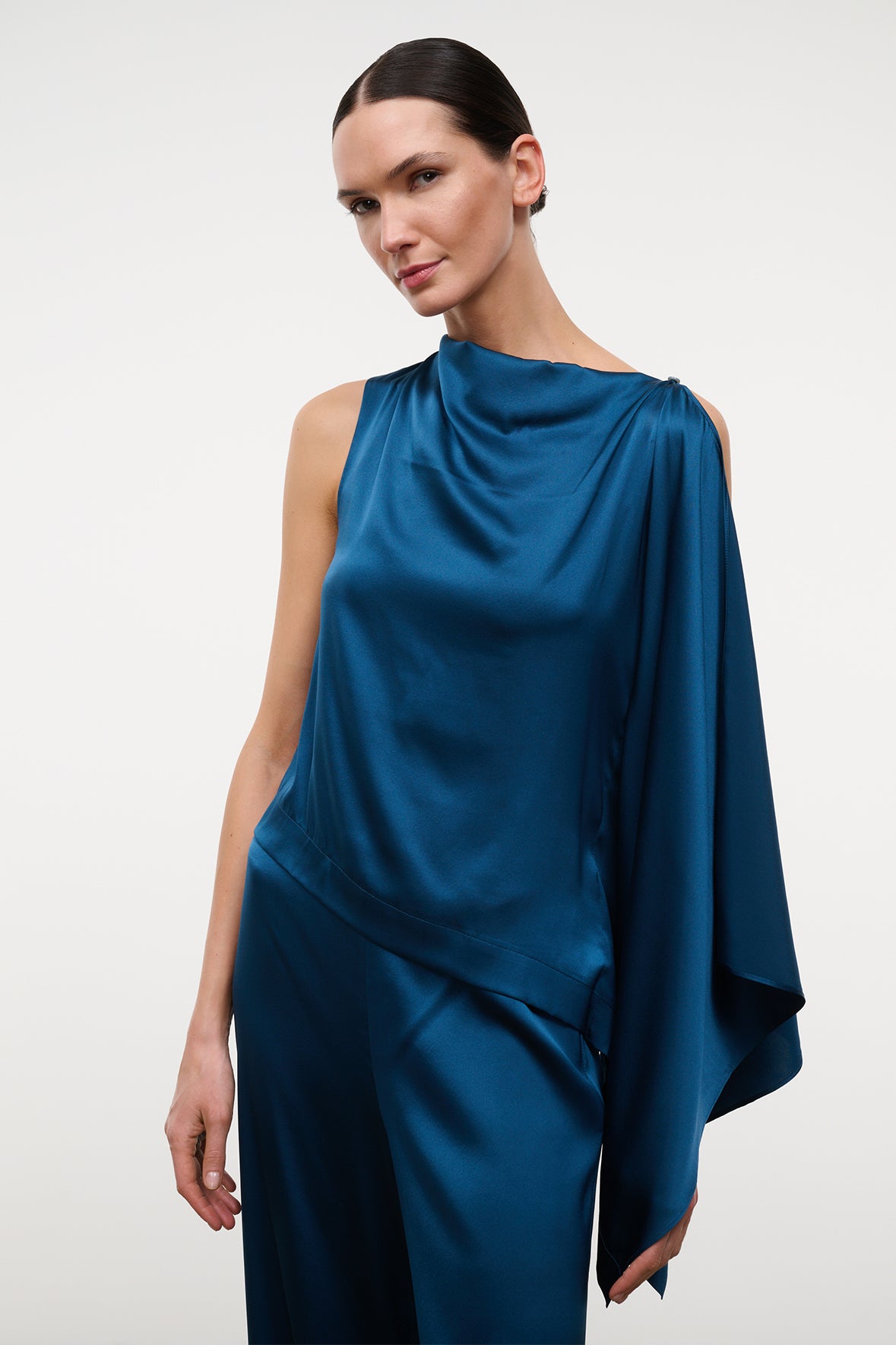 staud sabina silk top harbor
