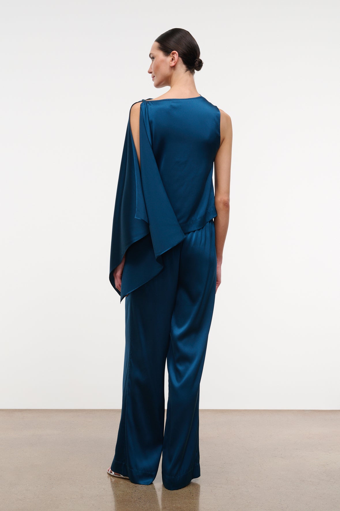 staud stroll silk pant harbor