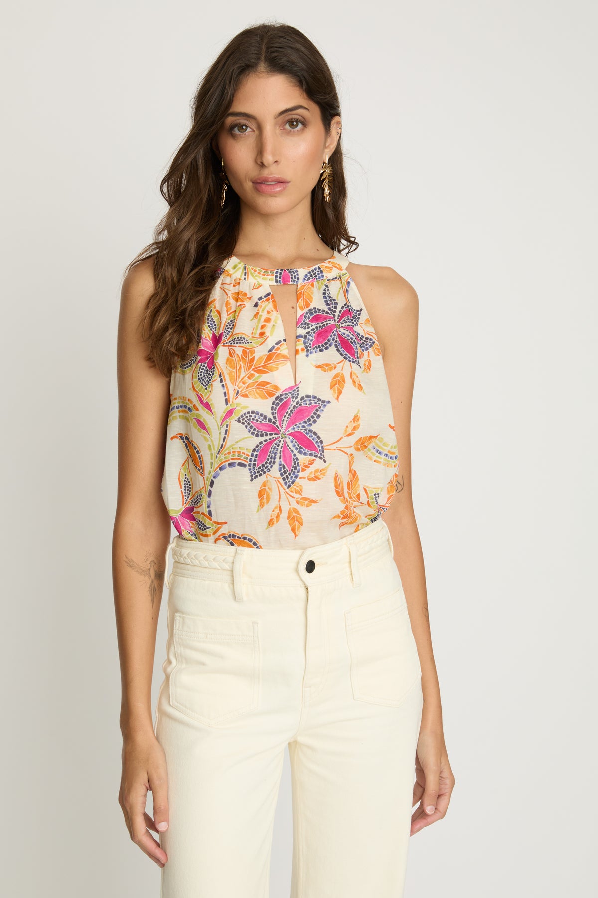 caballero adele top stitched flower