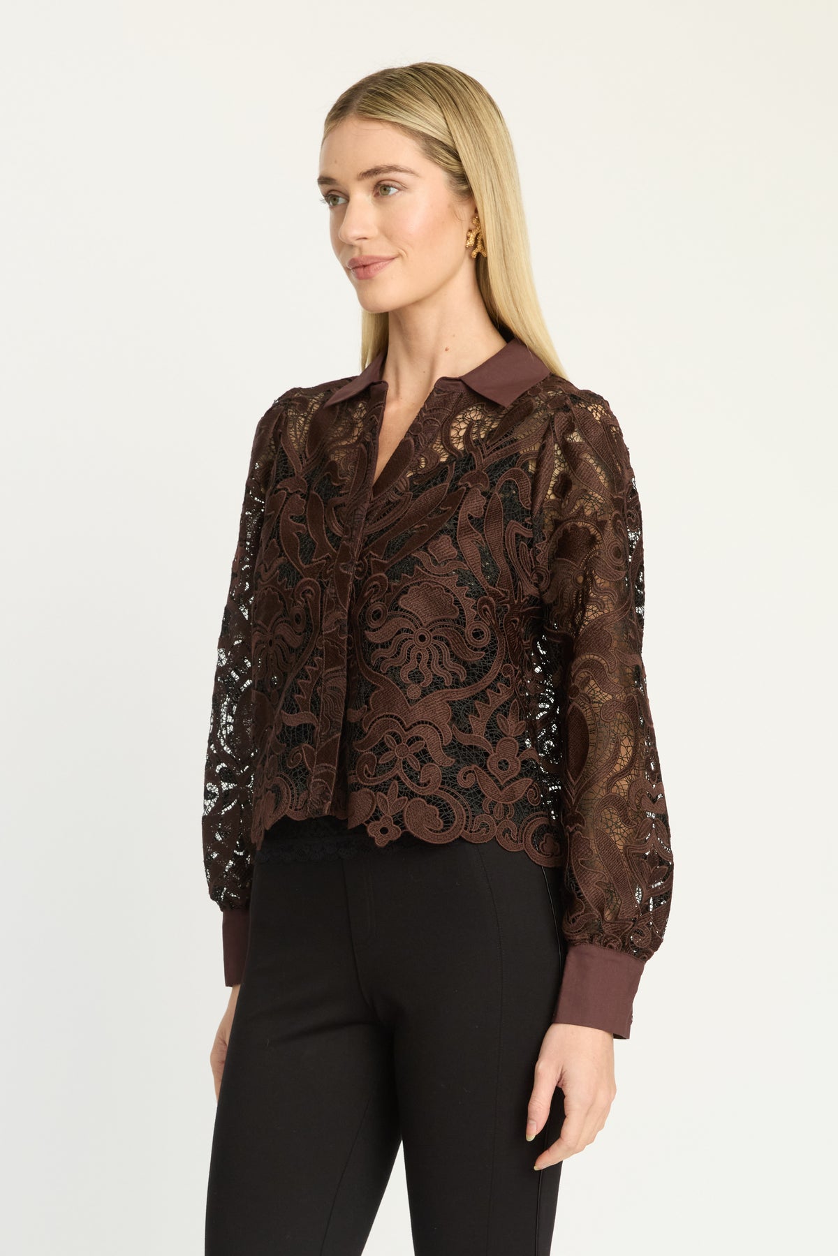 caballero emmie top chocolate brown black