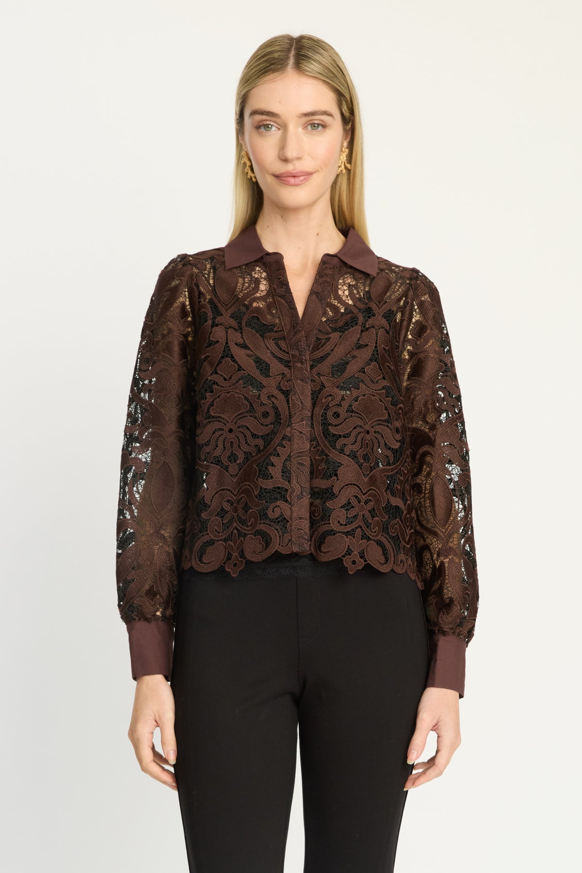 caballero emmie top chocolate brown black
