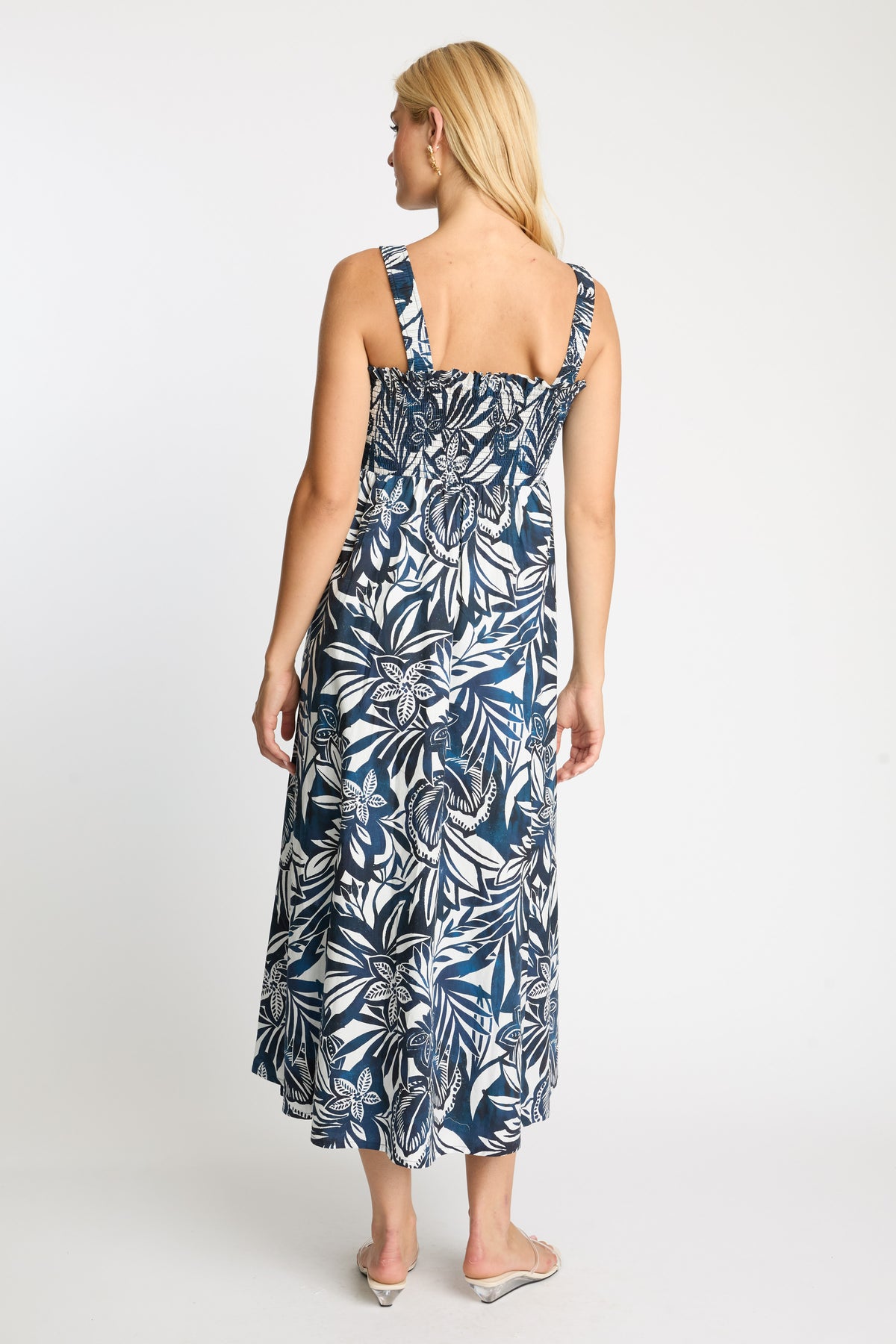 caballero josephine dress woodblock palm 