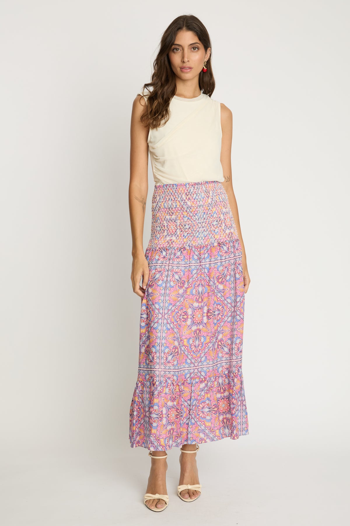 caballero chablis skirt petal tapestry
