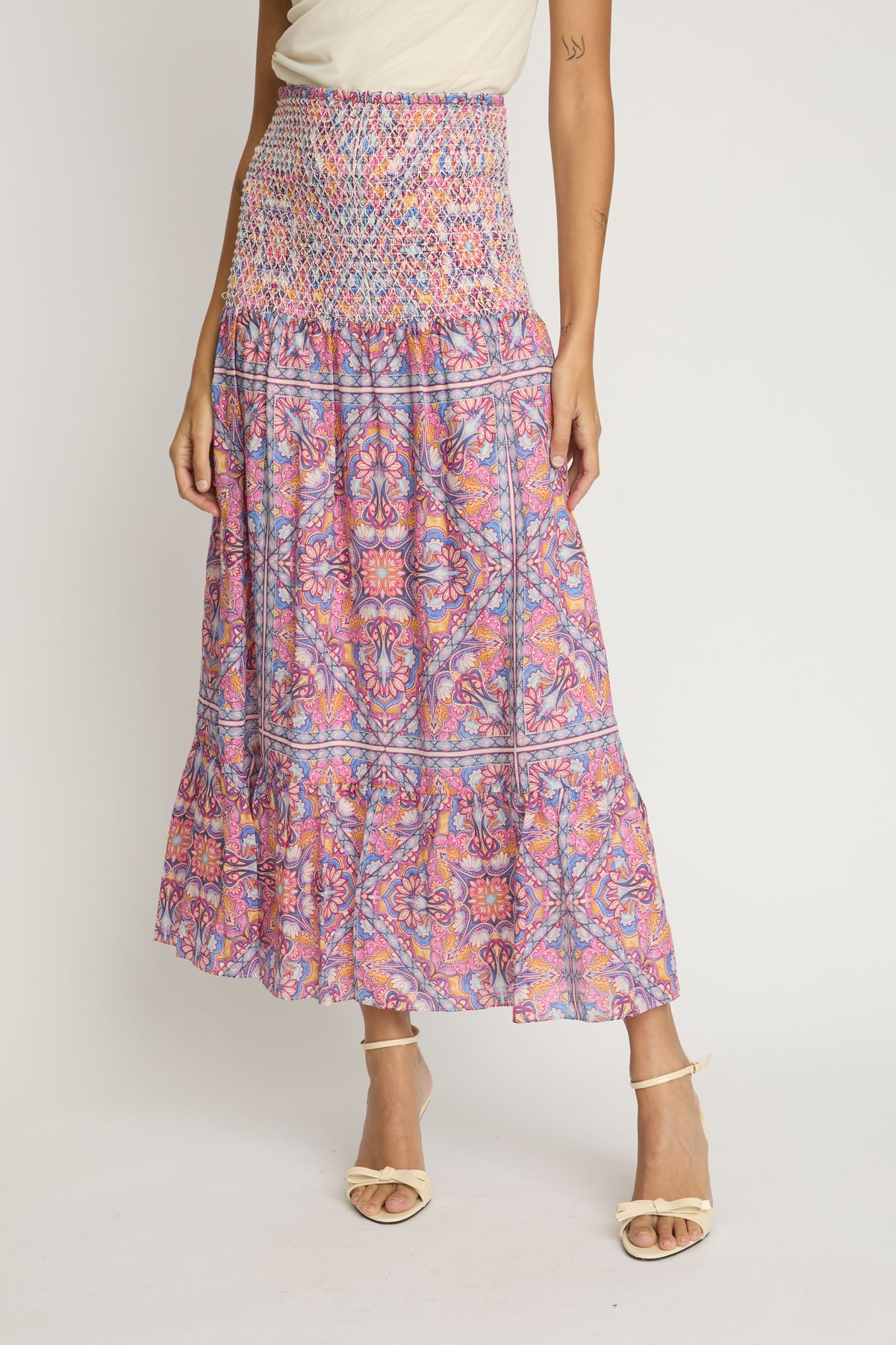 caballero chablis skirt petal tapestry
