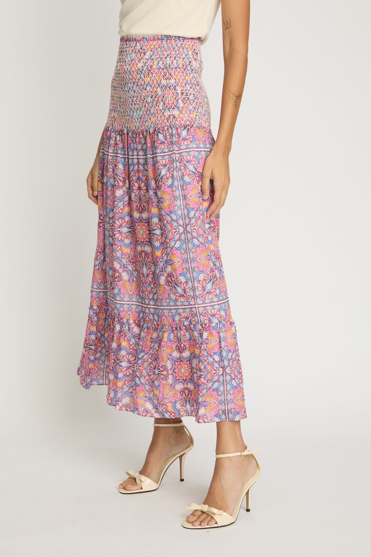 caballero chablis skirt petal tapestry