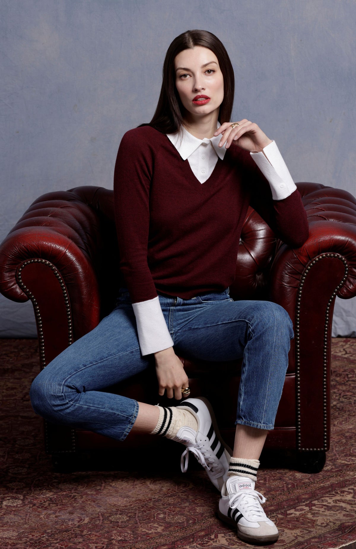 minnie rose layered polo bordeaux