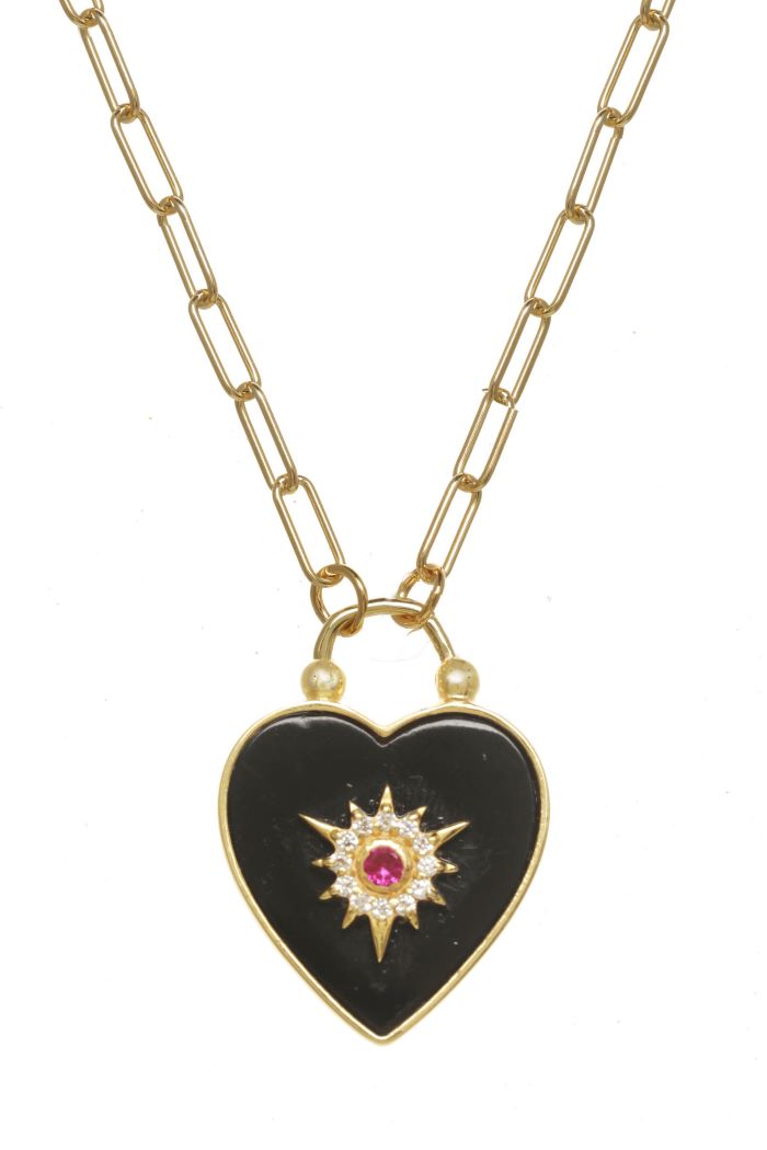 rachel reinhardt black onyx heart necklace