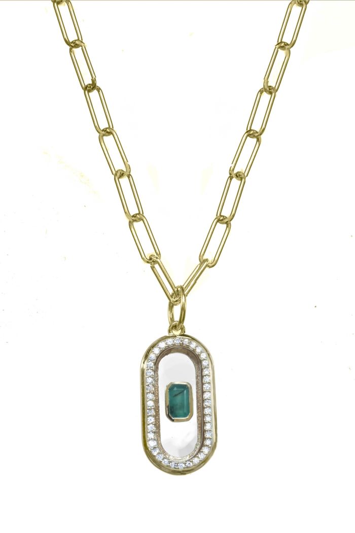 rachel reinhardt quartz and emerald necklace