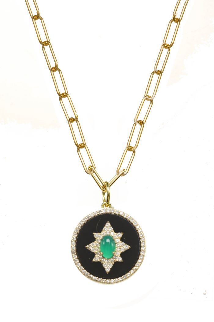 rachel reinhardt black and green onyx necklace