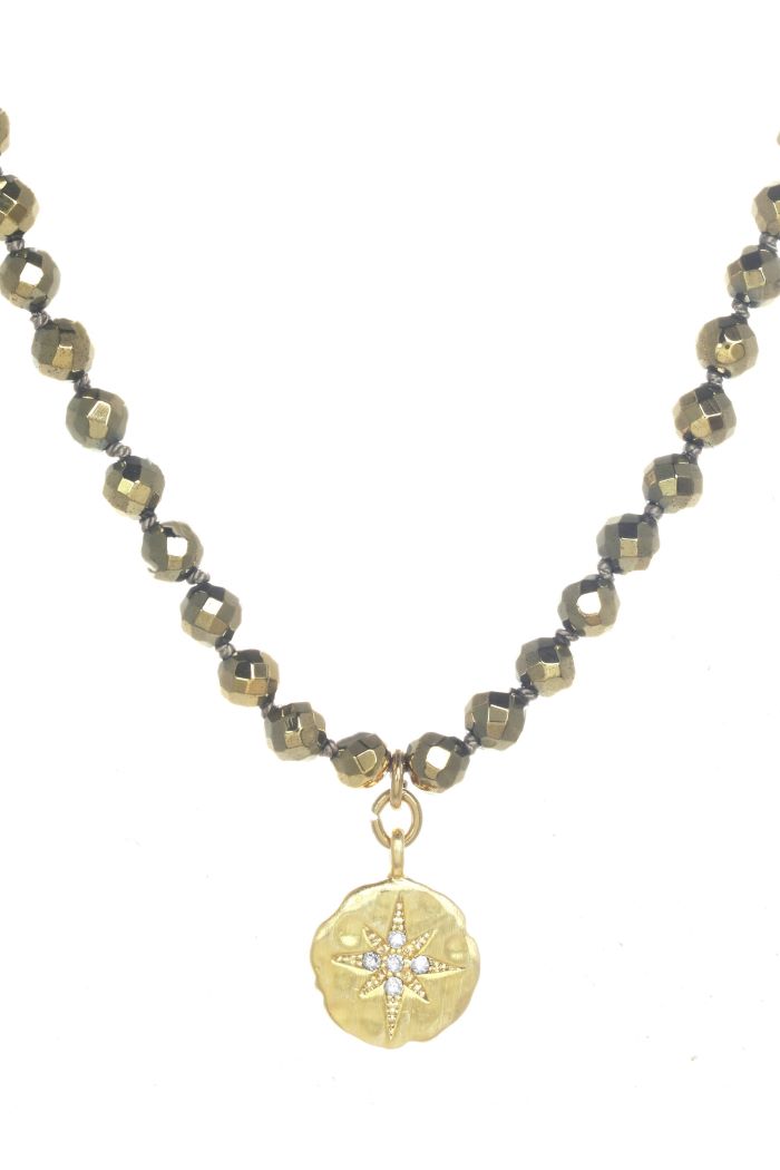 rachel reinhardt pyrite starburst necklace