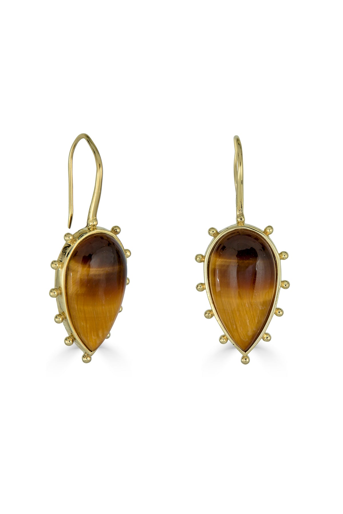 rachel reinhardt tiger's eye bezel earrings