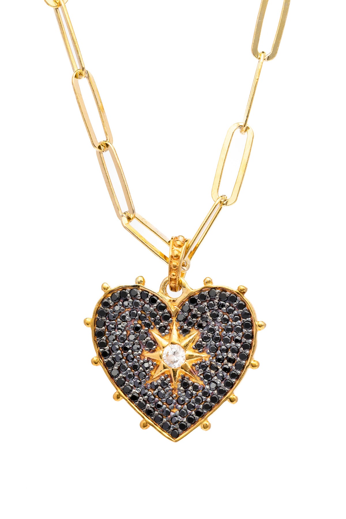 rachel reinhardt black spinel heart pendant necklace