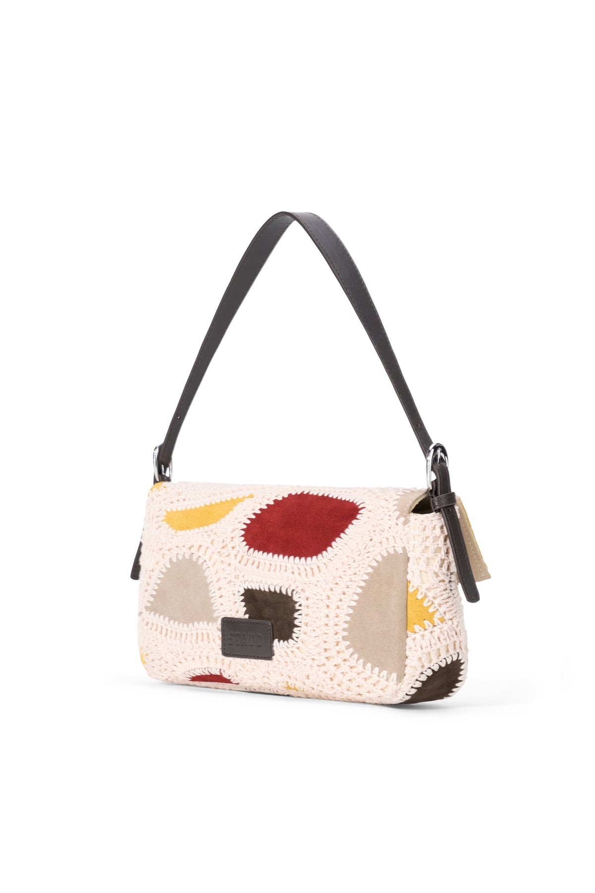 staud harlow bag suede patchwork