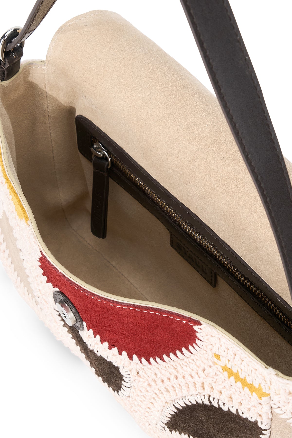 staud harlow bag suede patchwork