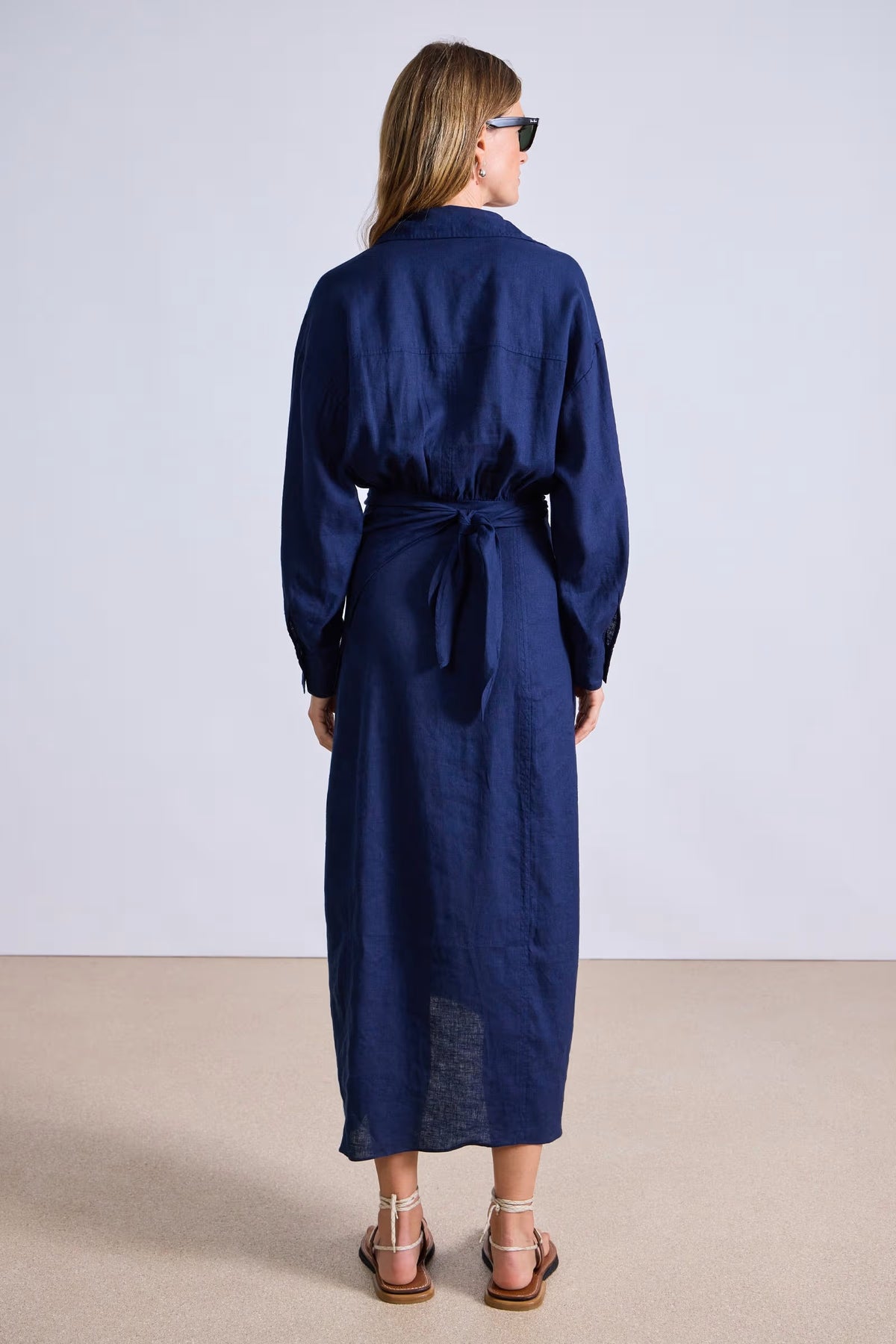 apiece apart alessandra sarong shirtdress navy