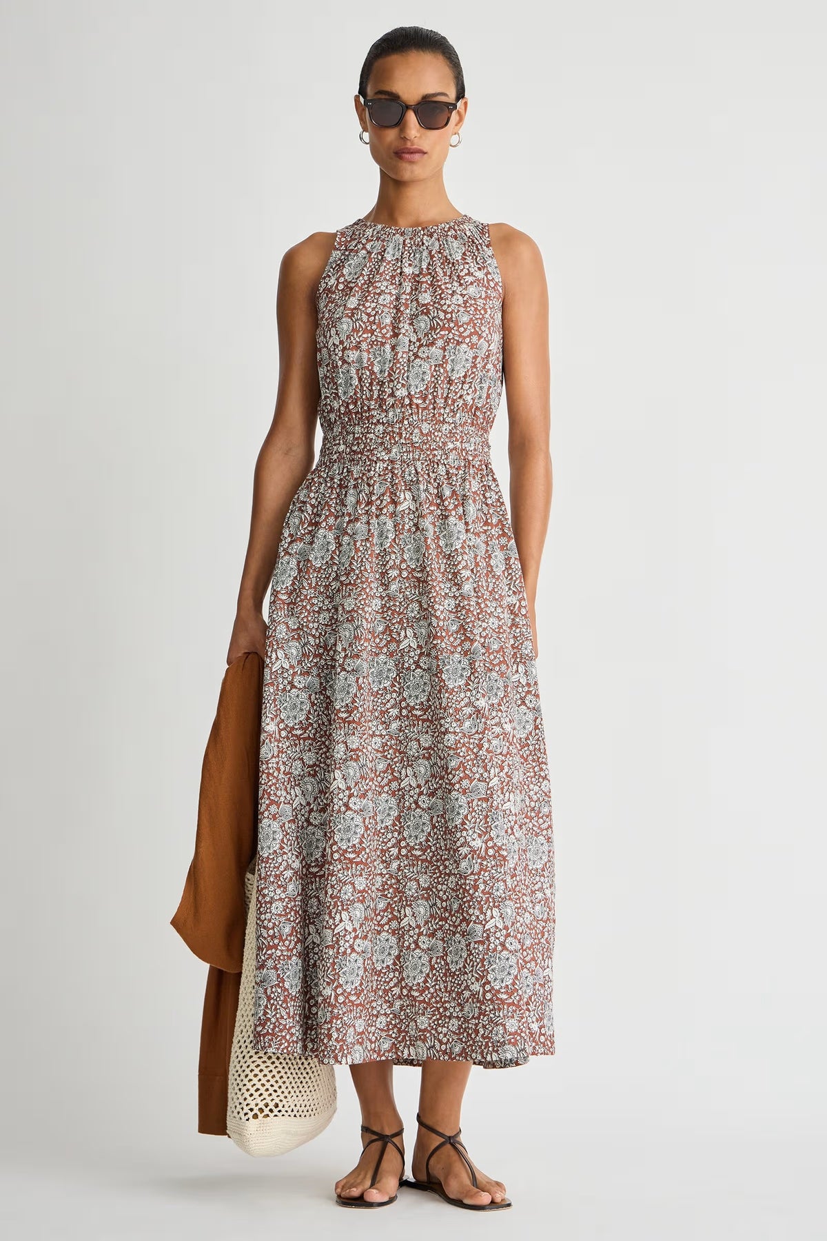 apiece apart bali tank dress clay floral