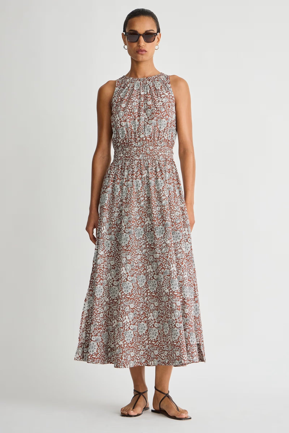 apiece apart bali tank dress clay floral