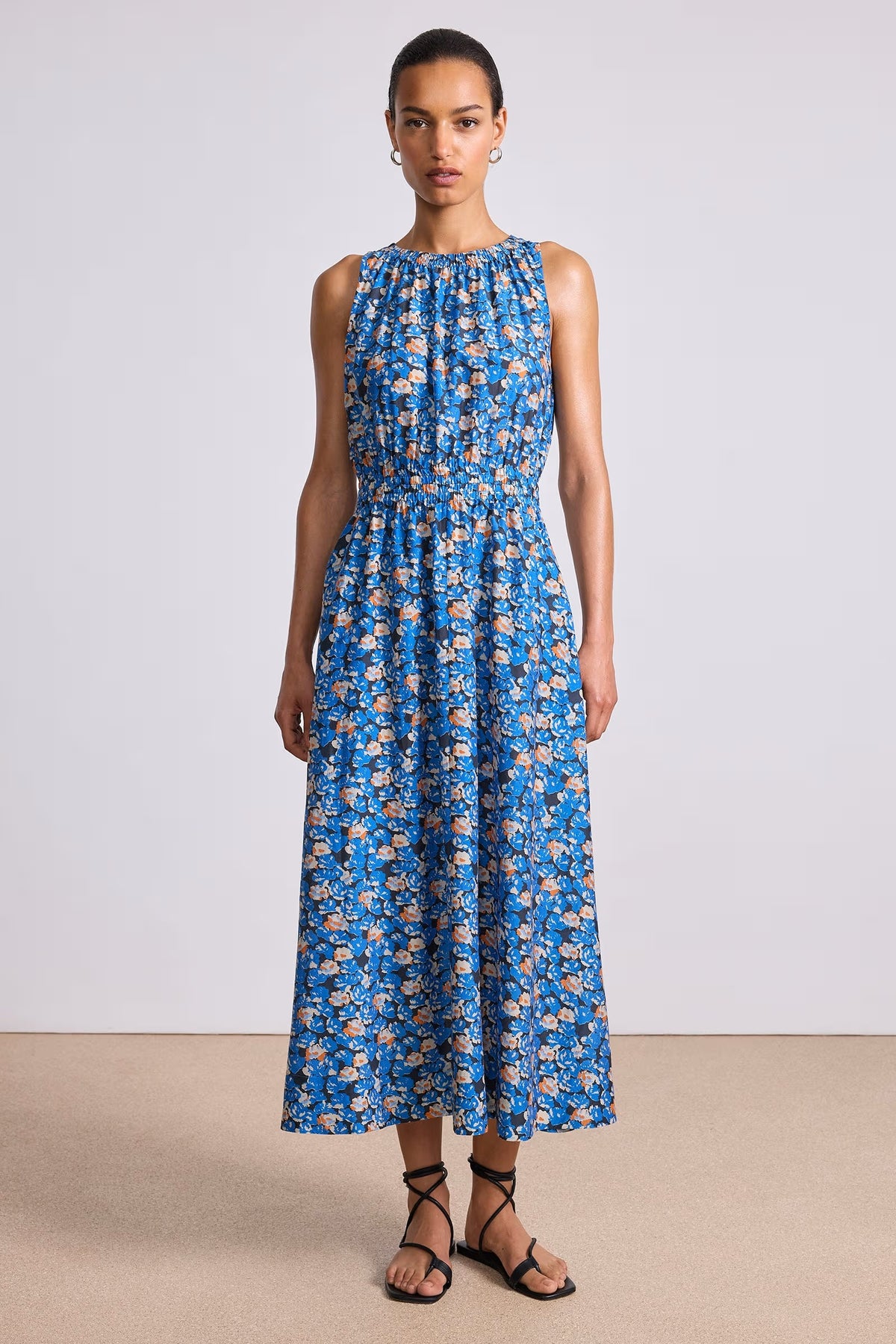 apiece apart bali tank dress florette blue