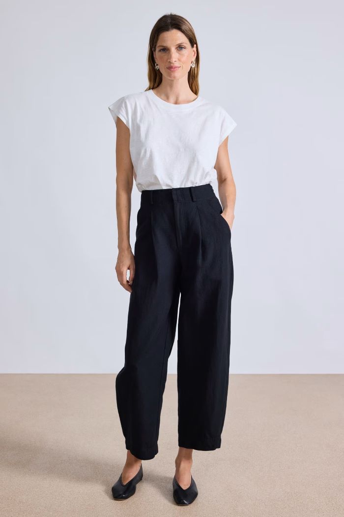 apiece apart bari crop trouser black 