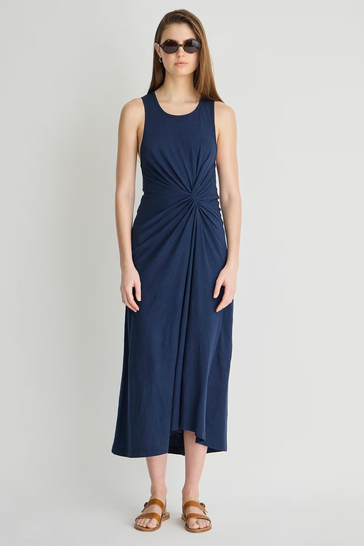 apiece apart elene tank dress navy