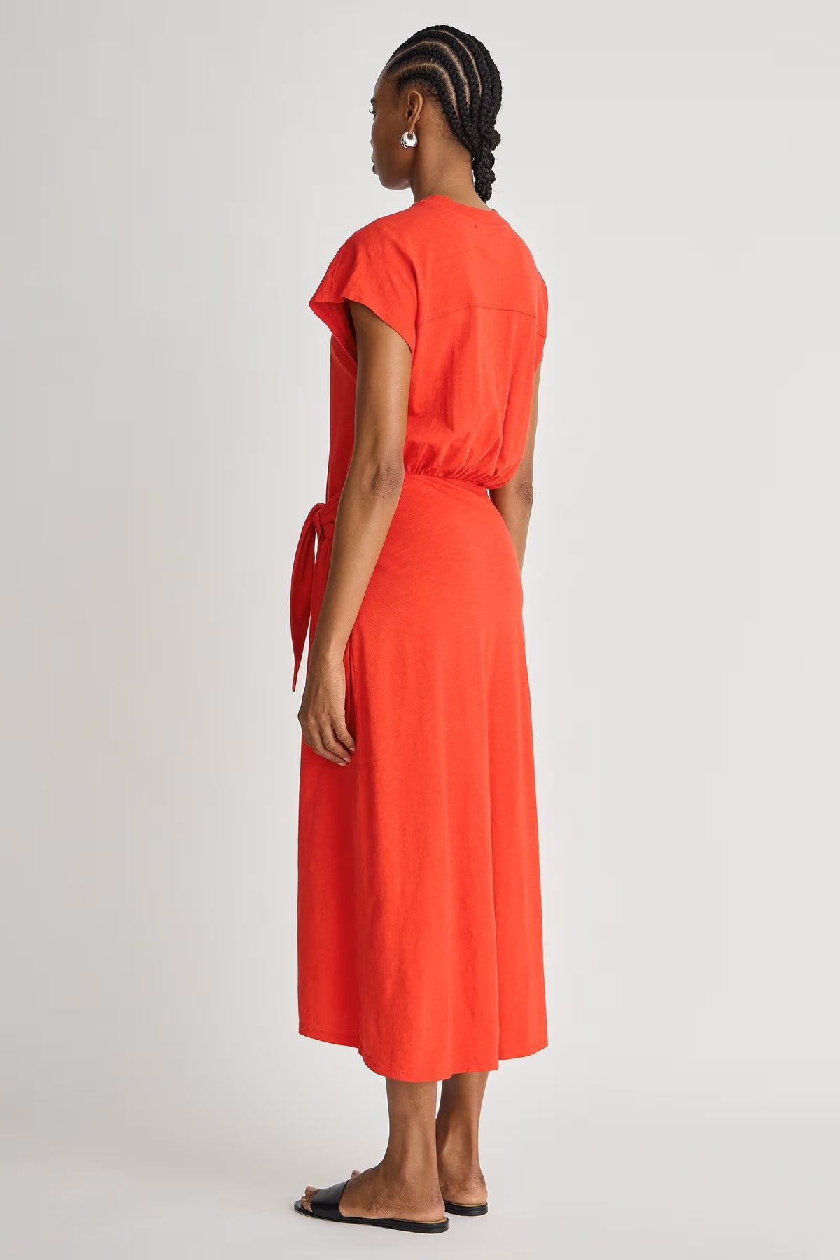 apiece apart fuerte wrap dress firecracker