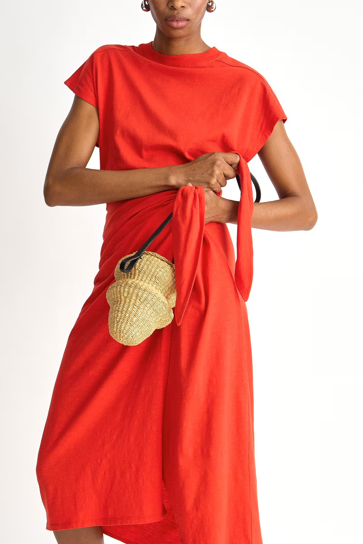 apiece apart fuerte wrap dress firecracker